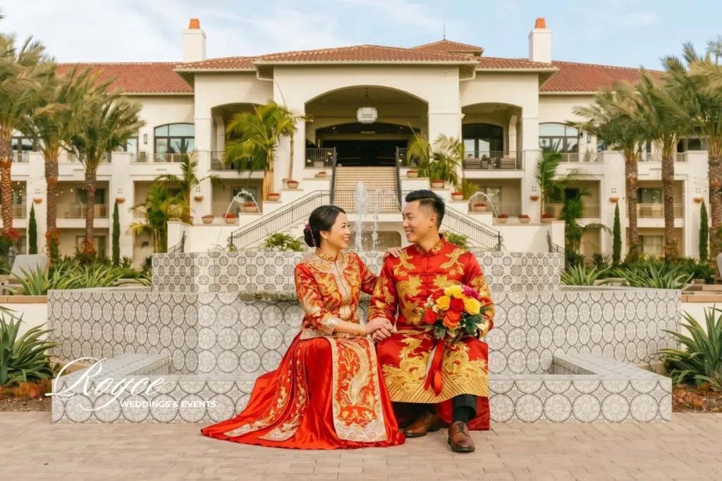 Park Hyatt Aviara 中式婚礼：新郎新娘身着传统中式婚礼礼服的华裔婚礼